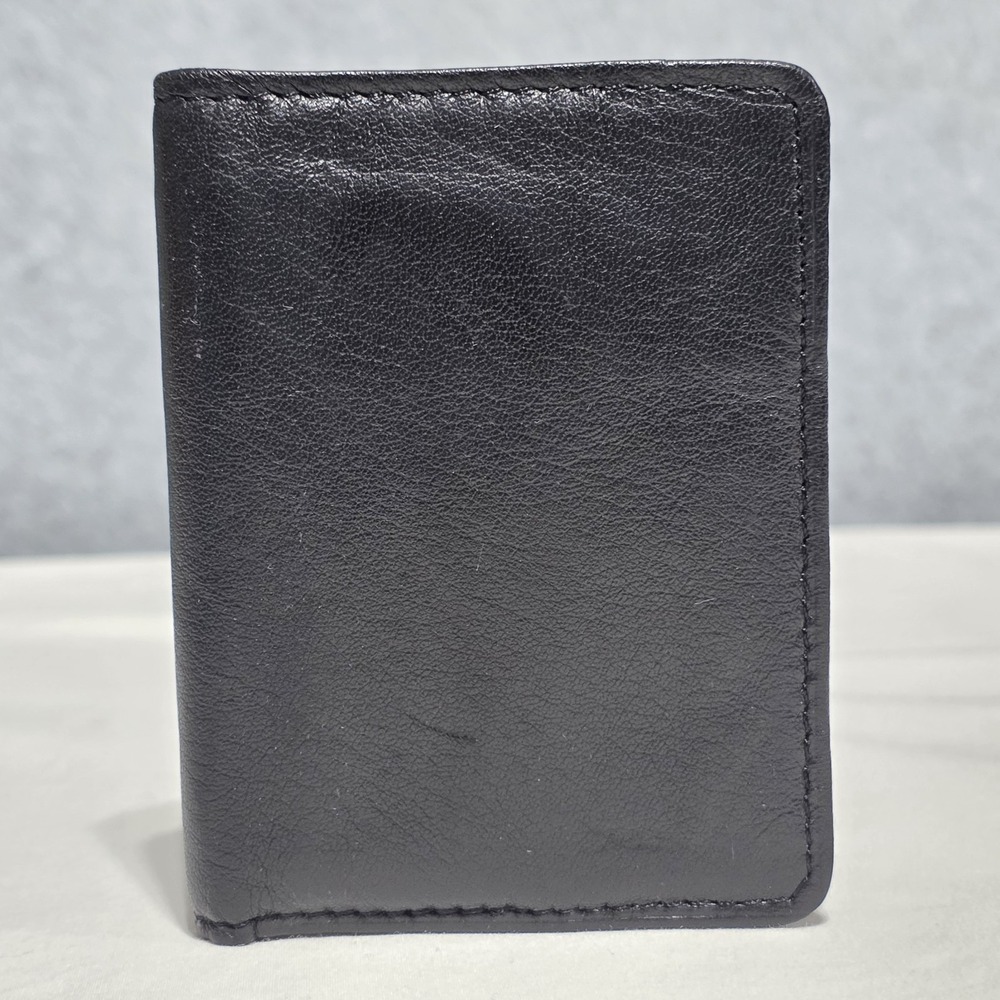 Wilsons Leather Men's Black Genuine Leather Trifold Wallet w/ ID Window, Cards - Picture 2 of 10